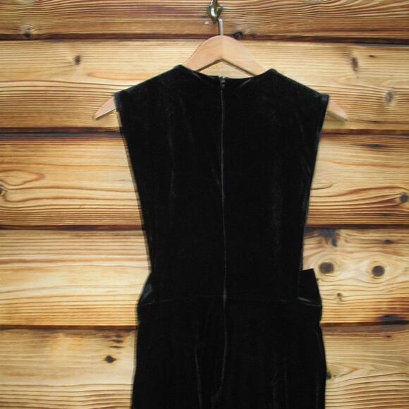 Revolve H:ours Mod Black Velvet Mini Dress No Metallic - Picture 6 of 7
